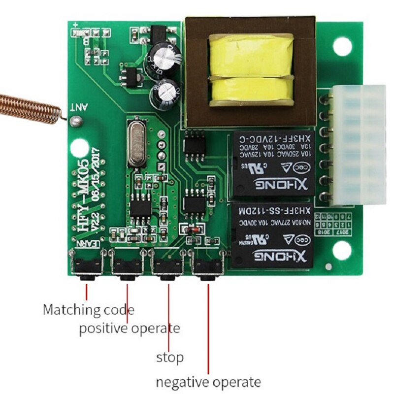 -Wireless Garage Door Controller Switch Rolling Shutter Tubular Motor Controller 433Mhz RF Receiver Transmitter