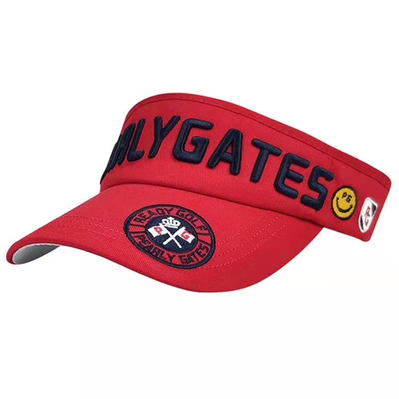 style golf cap adjustable empty top breathable outdoor sports embroidery hat for ladies and men: Red