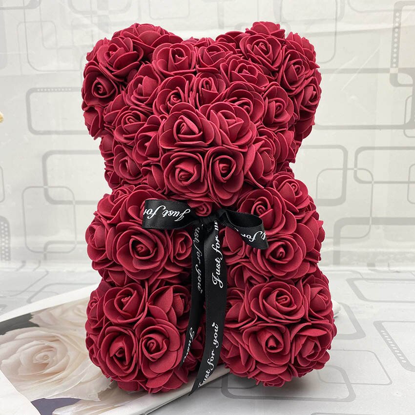 25cm rose bjørn bamse kunstige skum roser til vindue display evig rose evige blomst bryllup valentines