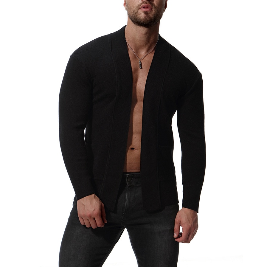 Heren effen truien warme casual gebreide trui kleding