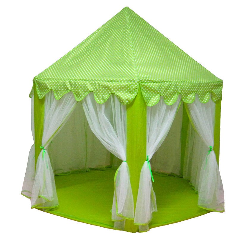 140*135Cm Grote Prinses Kasteel Tule Kind Huis Spel Selling Play Tent Yurt Creatieve Ontwikkelen Outdoor Indoor Verlichting ballen Speelgoed: green