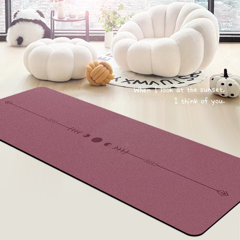 Estera de yoga de 5 mm de grosor con superficie de PU texturizada y base de caucho natural - Estera de ejercicios antideslizante y de alta densidad para el hogar/pilates (Alignm