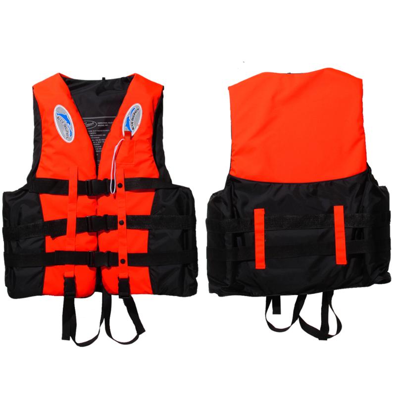 Poliéster adulto colete salva-vidas universal natação barco ski colete + apito: Laranja / XXL