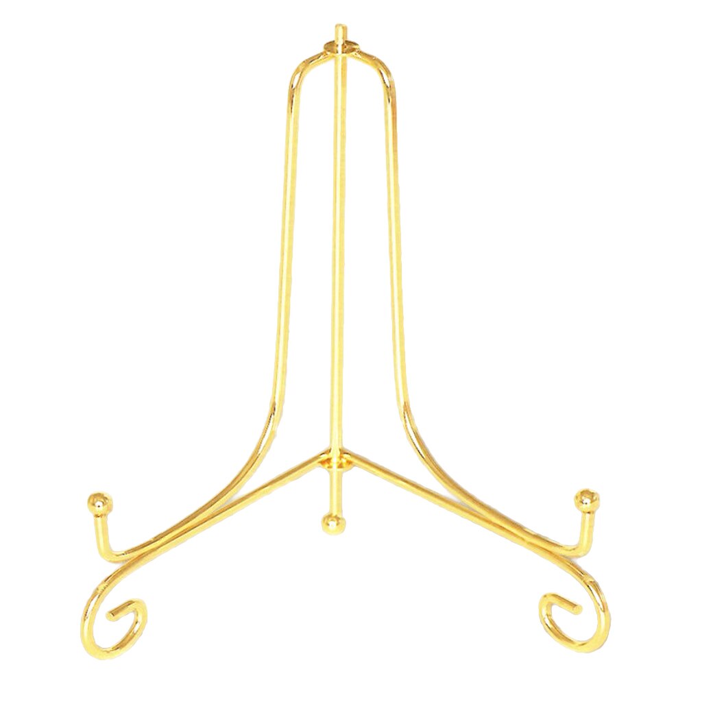 Home China Plate Display Stand Rack Photo Frame Display Easels Gold 6inch