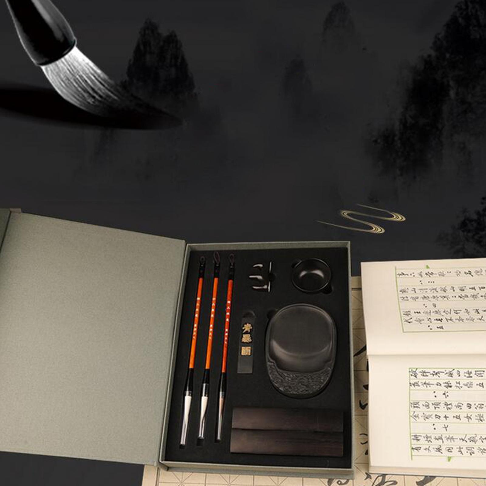 Chinese Traditional Calligraphy Set Collectibles Water Ink Painting Writing Tools Four Treasures of The Study for Students