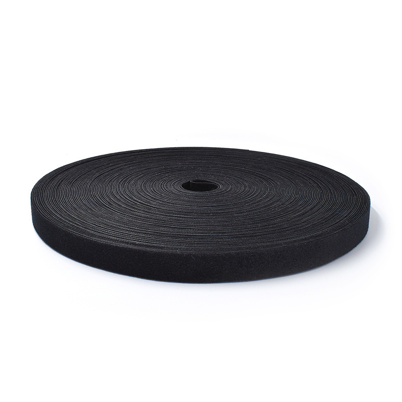 Rouleau de ruban adhésif de fixation Jumbo Vel cro, 50 mètres/rouleau, bricolage, réutilisable, Double face, crochet et boucle, attache de câble, sangles de gestion de fils: 25mm / Black