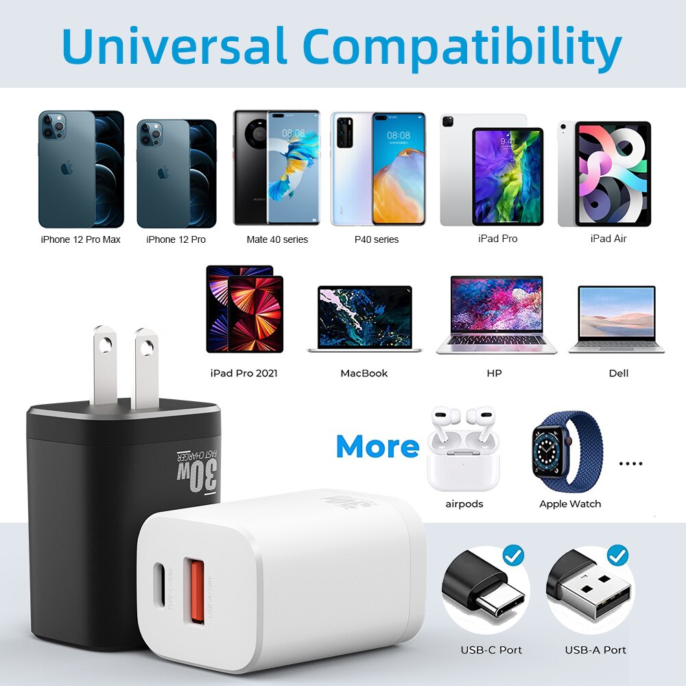SIKAI Super 30W USB C ładowarka Adapter dla iPhone 13 12 Pro Max typ C QC 3.0 PD szybkie ładowanie dla Xiaomi telefon szybka ładowarka