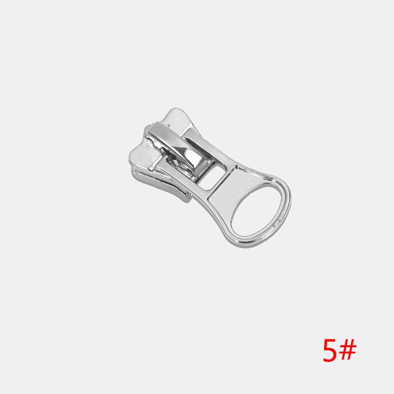 Meetee 10 sztuk 3 #5 #8 #10 #15 # suwaki z zamkiem błyskawicznym dla żywicy zamki ubrania kurtka zamki głowy zestaw naprawczy DIY suwak do szycia ściągacz: ZT005-Silver-No5