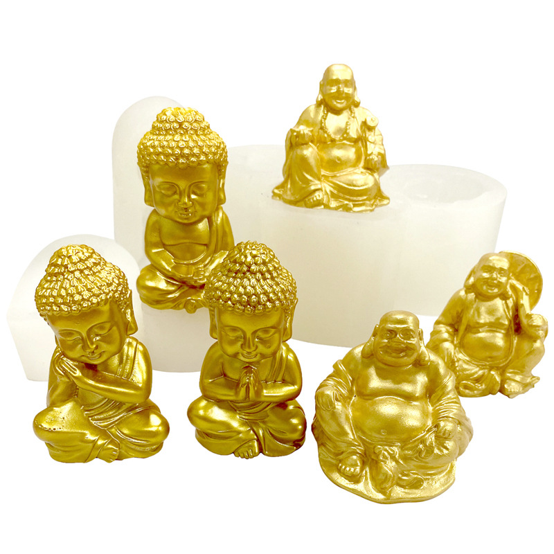 Maitreya – moule en résine époxy 3D pour fabrication de bougies, en Silicone, pour Fondant, décoration, chocolat, Statue de bouddha