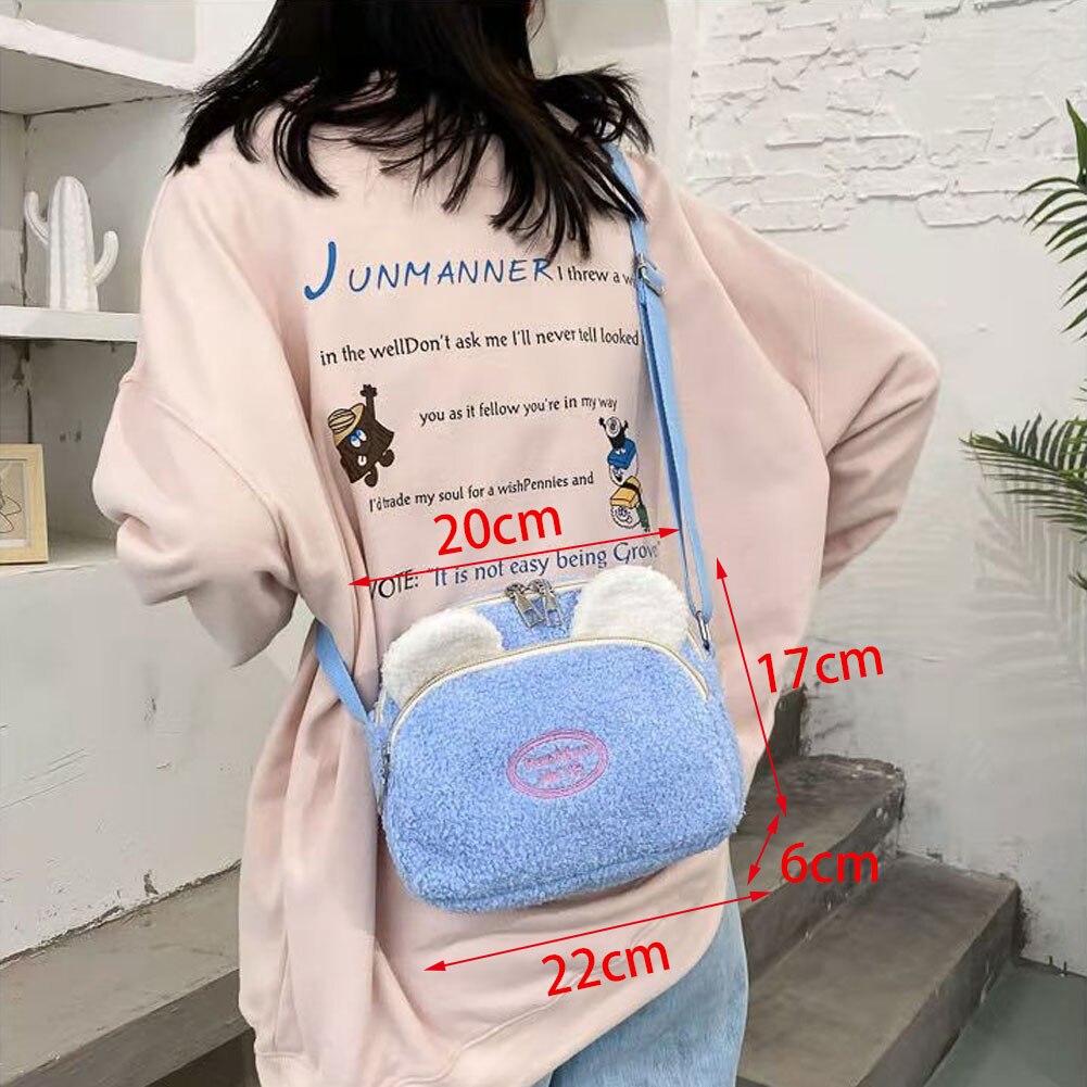 Nowy przyjazd dzieci śliczne pluszowy królik retro kontrast portmonetki mini kreskówka portfel dziewczyny torba na ramię