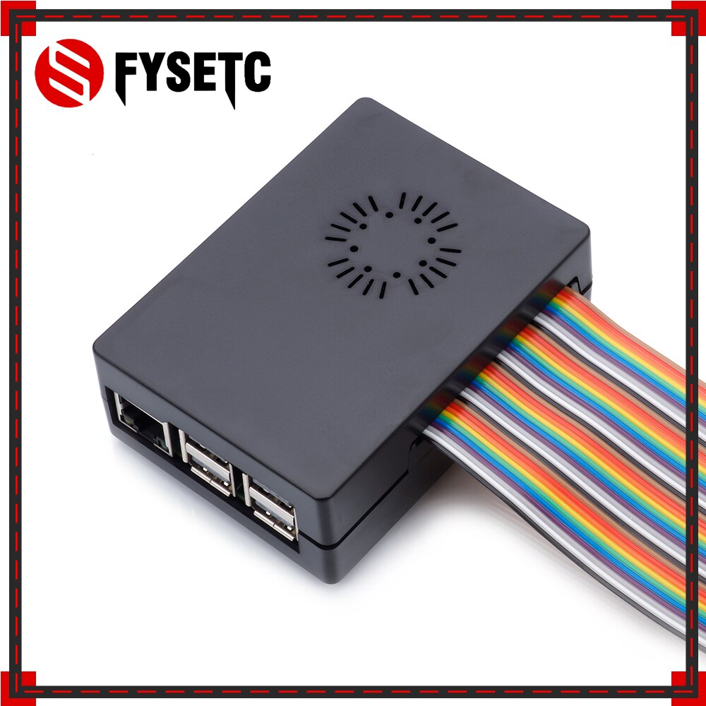 Raspberry Pi3 Modelo B + carcasa negra ABS carcasa de plástico con ventilador de refrigeración Compatible Raspberry Pi 3 Modelo B + Plus