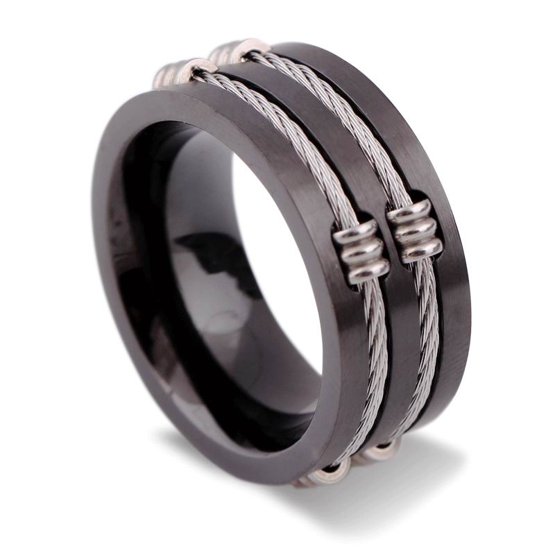 Klassieke Draad Kabel Biker Ringen Voor Mannen 316L Rvs Geborsteld Mannelijke Jongen Signet Vinger Bands Sieraden