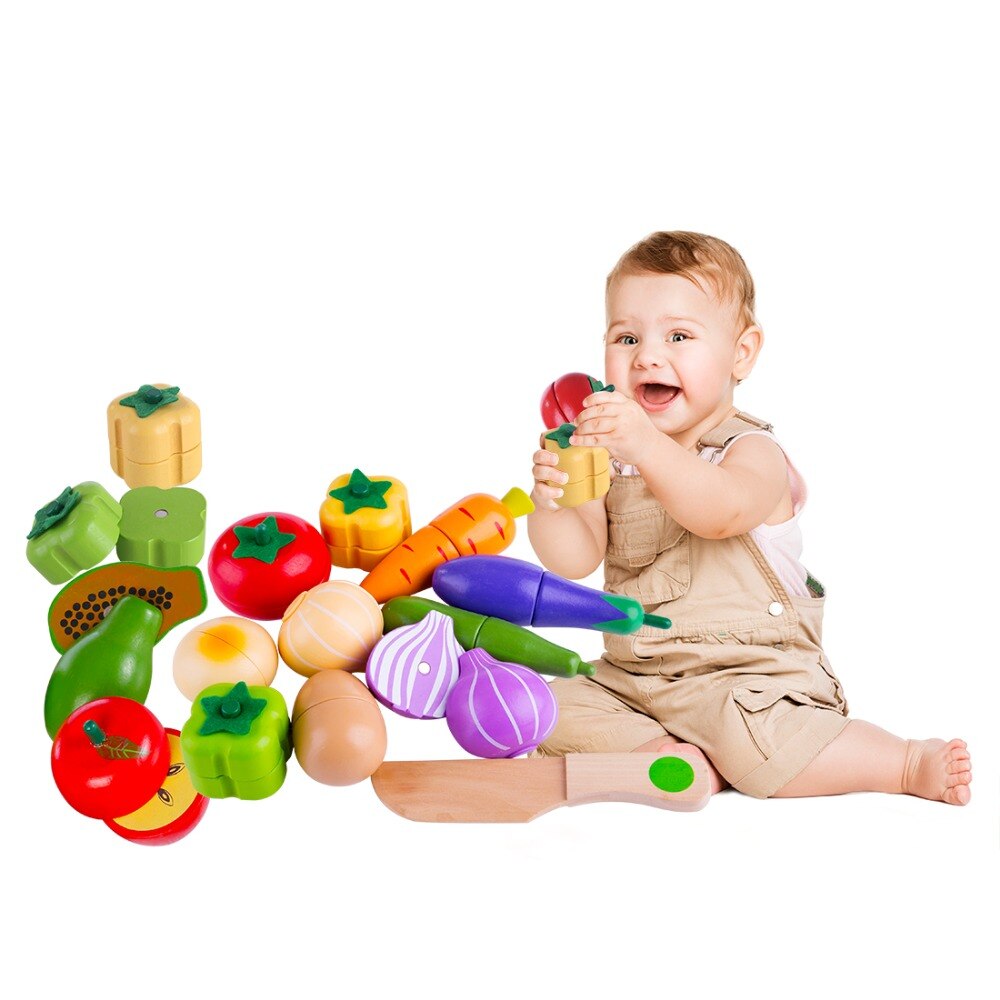 Magnetische Houten Groenten en Fruit Combinatie Snijden Keuken Speelgoed Set Kinderen Play & Pretend Simulatie Playset Kids Fun