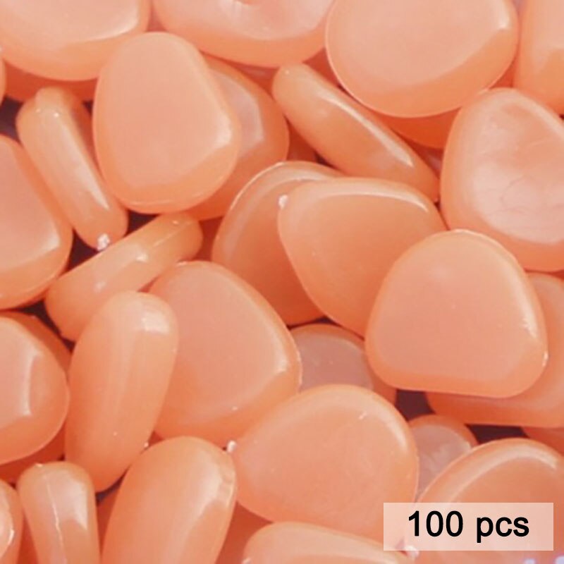 Piedra de guijarro que emite luz, 100 piezas, ornamento para paisajismo, piedra luminosa noctilucente, decoración para estanque de peces, acuario: Naranja