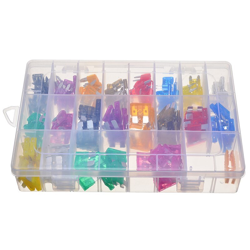 220pcs Mini And Standard Blade Fuse APM ATM Auto Car Truck Fuse Assortment Parts Kit With Box Extractor
