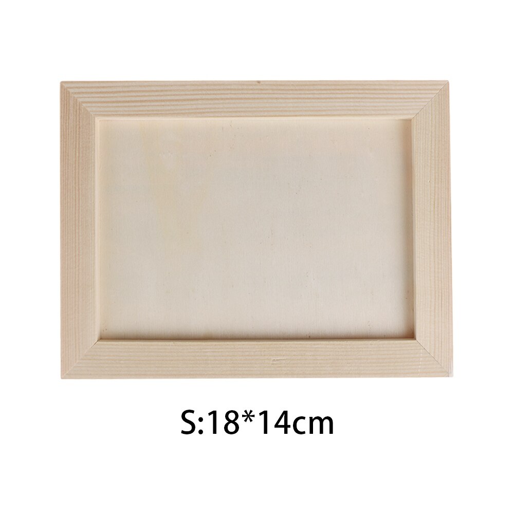 1PC Blank Wooden Picture Frame Wooden Wall Wall Decoration Children's Painting Display Box DIY Handmade Photo Frame S/M/L