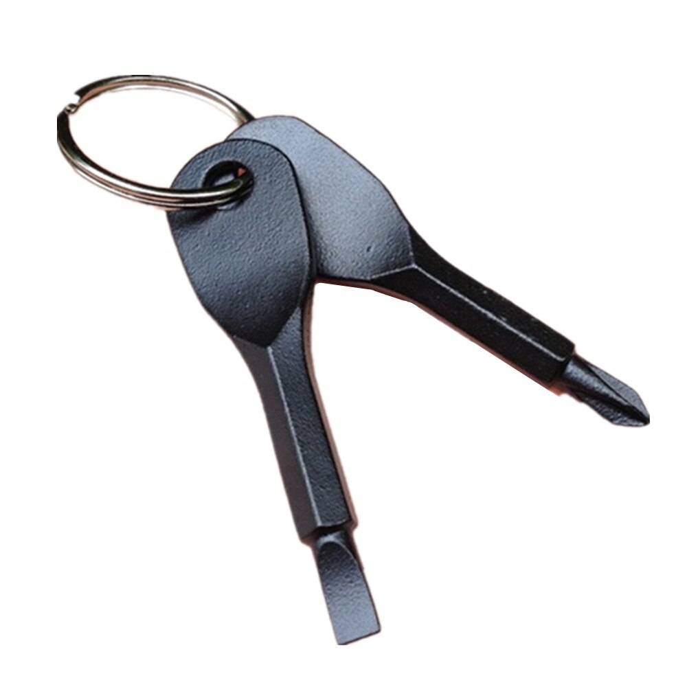 Key Ring keyring Pocket Portable Phillips Repair Tool Hike Multi Mini Gadget Camp Outdoor Slotted Screwdriver