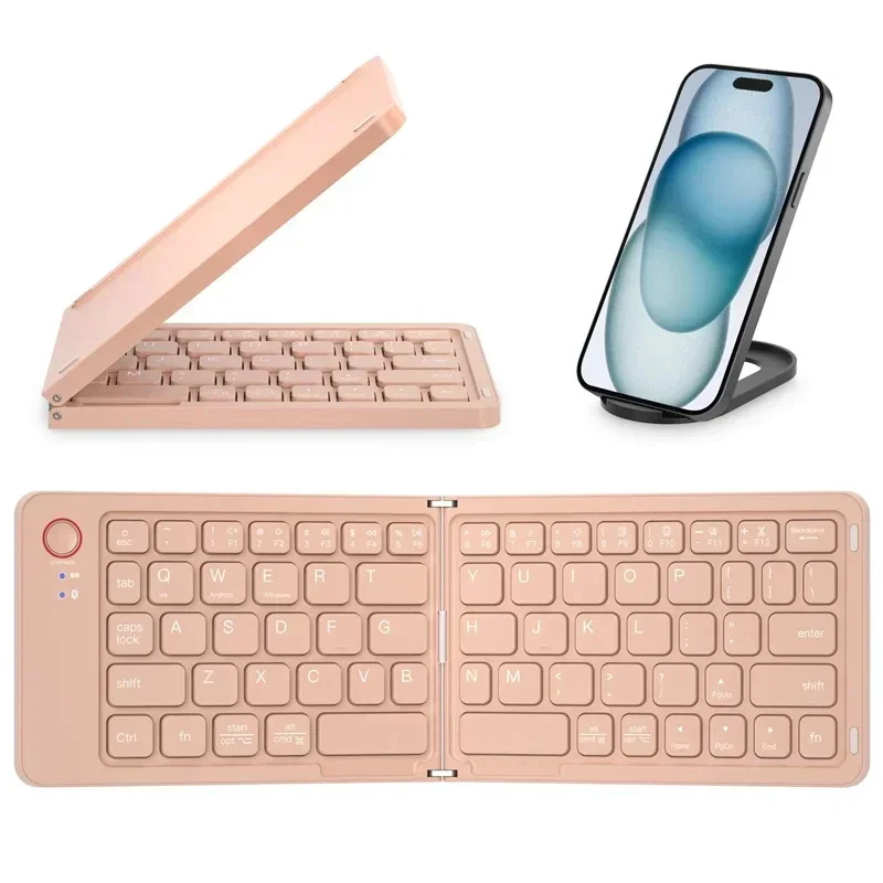 Taitettava Bluetooth-näppäimistö 68 Näppäintä - Kannettava Tabletille, Puhelimelle, Windows, iOS, Android
