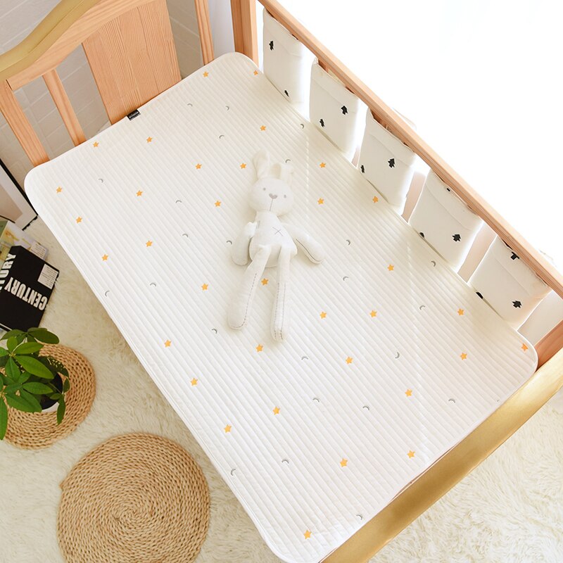 Koreaanse Baby Wieg Crib Gewatteerde Vel Katoen Beer Ster Citroen Ballon Geborduurde Kids Baby Kinderen Peuter Lakens Beddengoed