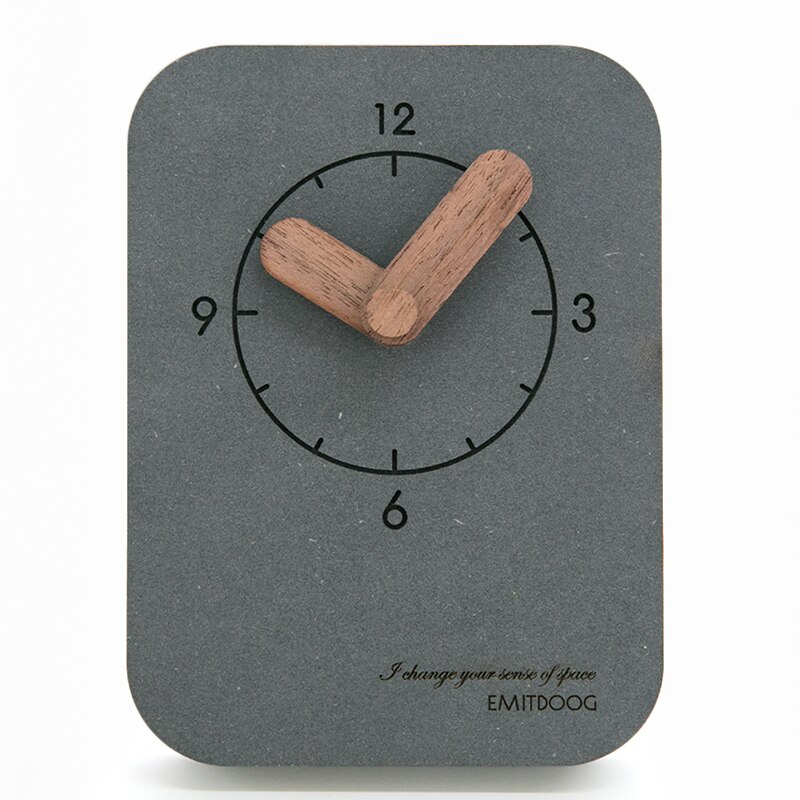 G74 Digital Concrete Promotional Desk Clock Square Photo Frame Wooden Office Table Clock for