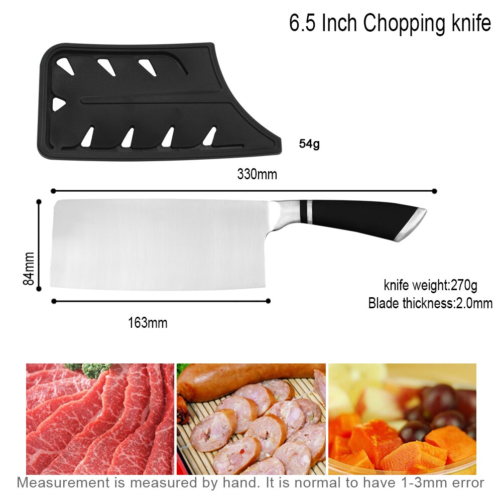 Damask Japanese Kitchen Knife Set Economical Stainless Steel 3Cr13 Sharp Blade Non-Slip Handle Chef Knife Set Cooking Knives: 6.5 inch Chopping 02