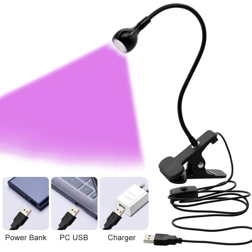 Lámpara de curado UV de alta energía, USB, 365nm, 385nm, 395nm, 405nm, para reparación de circuito, soldadura, PCB, unión rápida