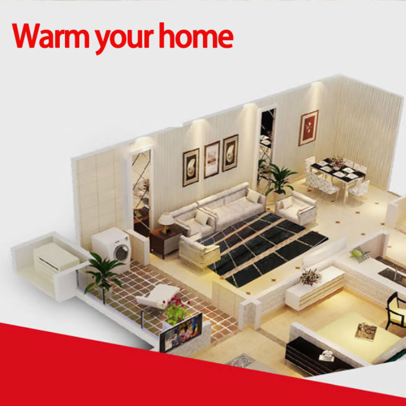 220V 50cm szerokość zdrowe ogrzewanie podłogowe ogrzewanie podłogowe na podczerwień nagrzewnica węglowa elektryczna folia grzewcza z włókna węglowego