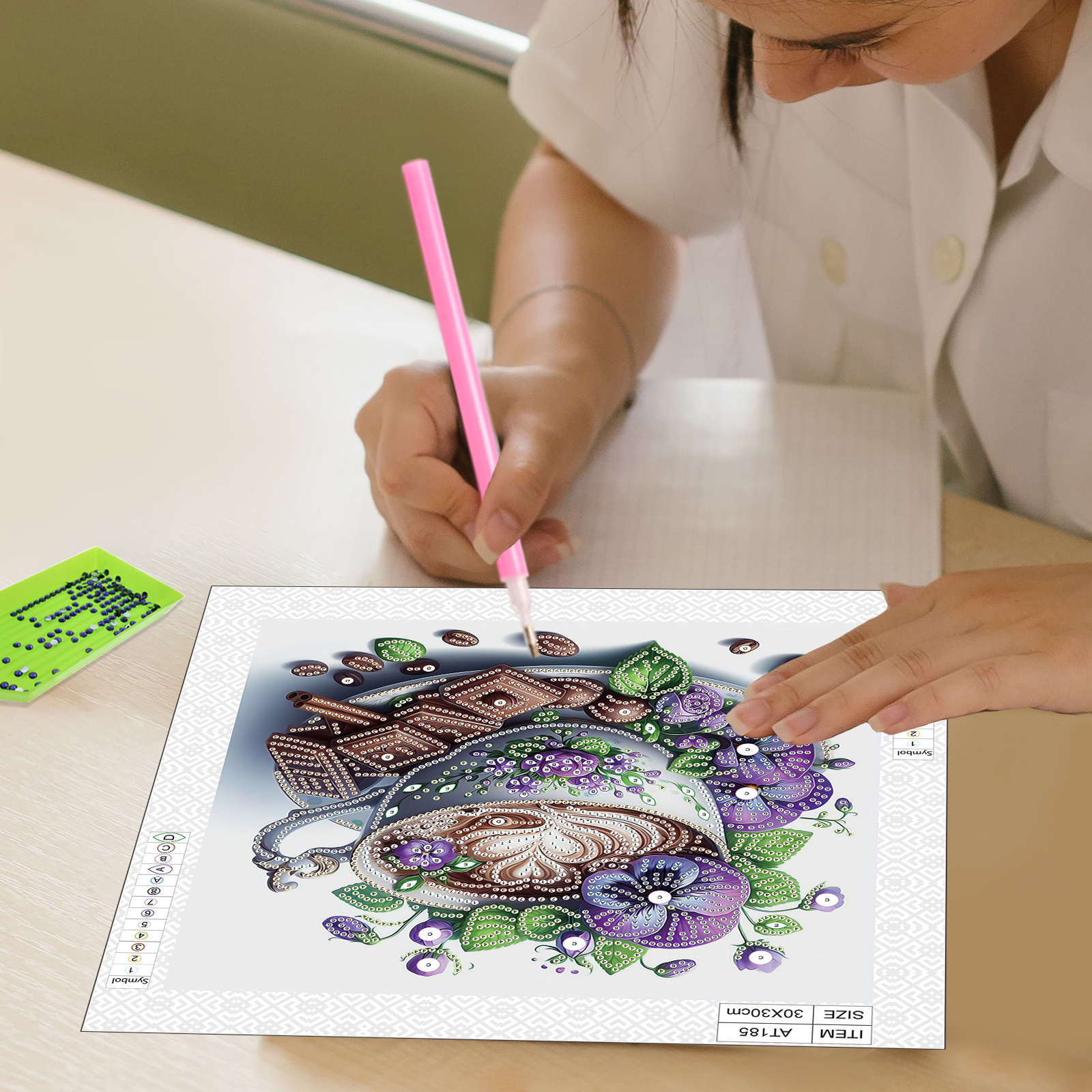 Diy Koffie En Bloemen 5d Speciale Vorm Diamant Art Kits Voor Beginners,Diamond Art Painting Kits Voor Thuis Wanddecoratie Cadeau