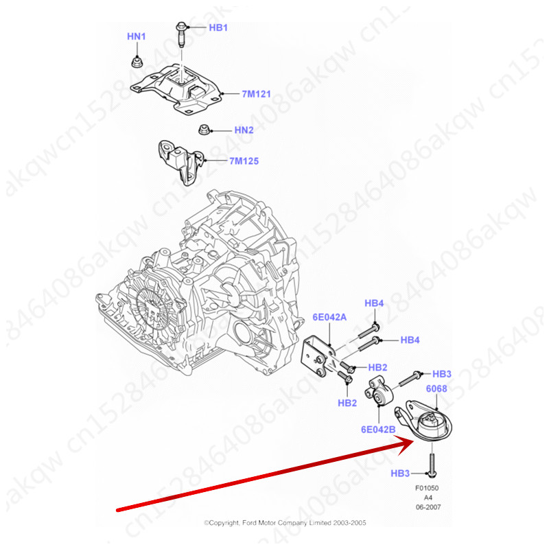 Car Engine gearbox bracket Suitable for 2005Fo rdF oc us2009 Engine rear mounting bracket suspension Engine gearbox gasket