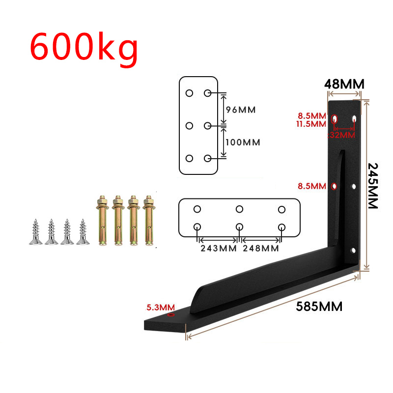 Loadbearing 600kg Wall Triangular Support Bracket Suspended TV Cabinet Desk Partition Fixed Heavy-duty Thickened Storage Rack: Colorlessa