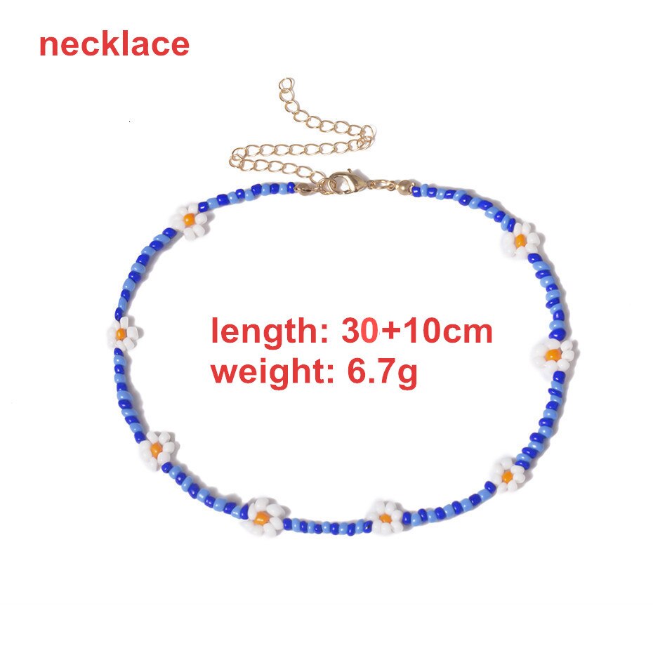 Wgoud Bead Daisy Choker Ketting Bohemian Strand Kleurrijke Seed Bead Korte Ketting Accessoires Voor Vrouwen: 02 necklace