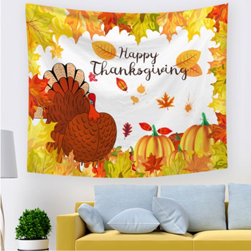 Happy Thanksgiving Decoraties, Thanksgiving Banner Esdoorn Bladeren Pompoen Banner Thanksgiving Party Tapijt Muur Opknoping Decor