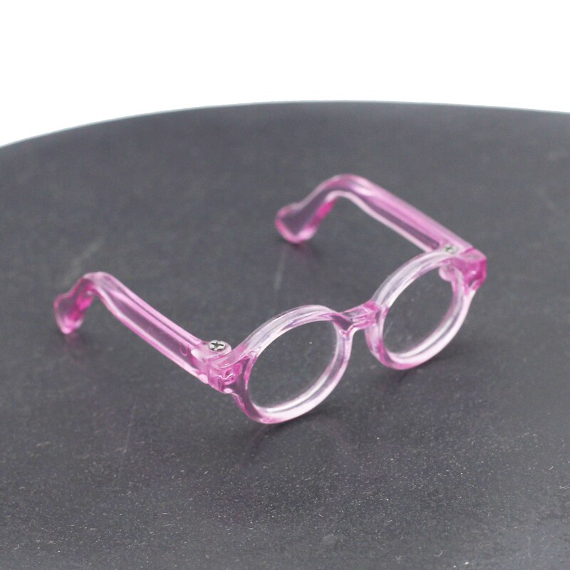 Bjd dukke runde briller til 1/6 1/8 bjd dukke tilbehør (egnet anden ansigtsbredde 4.4cm dukke): Lyserød