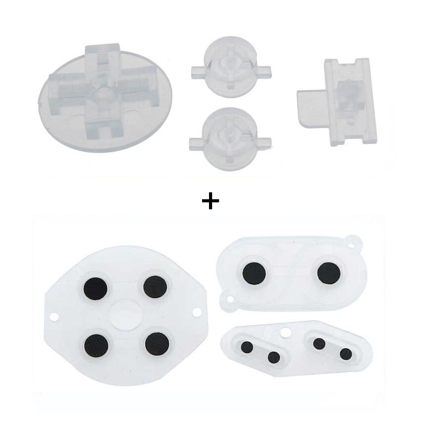 YuXi Rubber Conductive Button A B D pad Silicone Start Select Keypad & DIY Buttons Set For Gameboy Classic GB Repair parts: White