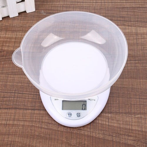 5kg/1g portable digital scale led electronic scale for measuring battery powered food measuring kitchen equipment: white-1