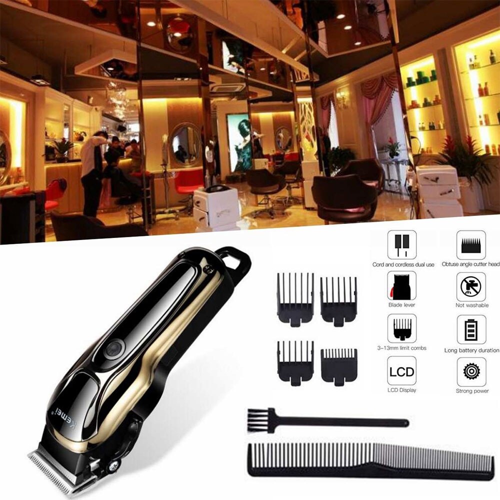 Universal Barber shop USB hair clipper 4 guide comb hair trimmer Cordless Clippers electric hair cutting machine