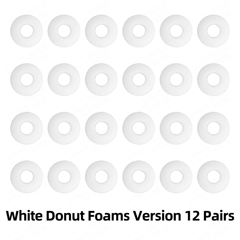 NICEHCK 12/24 paar oordopjes speciale hoge elastische schuim oortelefoonhoezen donut en volledig schuimkussen zacht vervangen spons oorkussens: Bruin