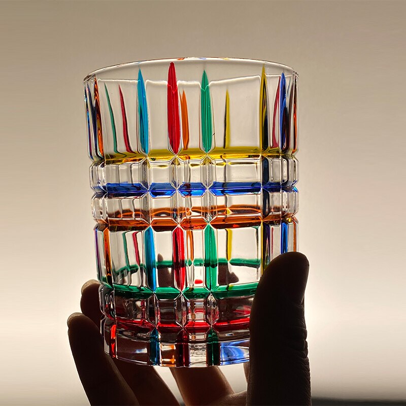 Colorful Liquor Glasses Durable Wine Glasses 350ml In 3 Different Designs