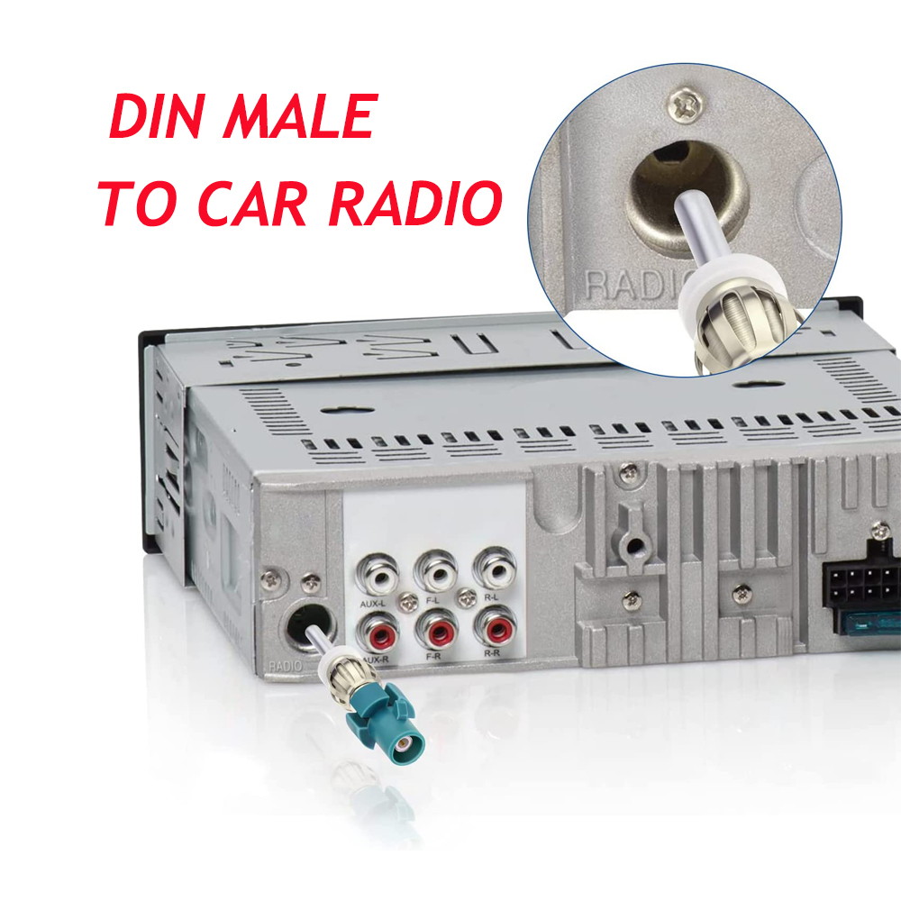Adaptador de antena estéreo para coche, Conector de Radio FM AM, convertidor de enchufe de antena Fakra a DIN para receptor de coche