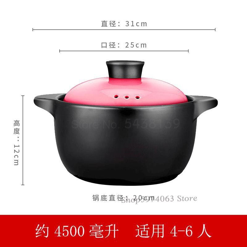 Casserole cooker home gas ceramic pot soup pot fire resistance high temperature size capacity clam pot casserole stone pot