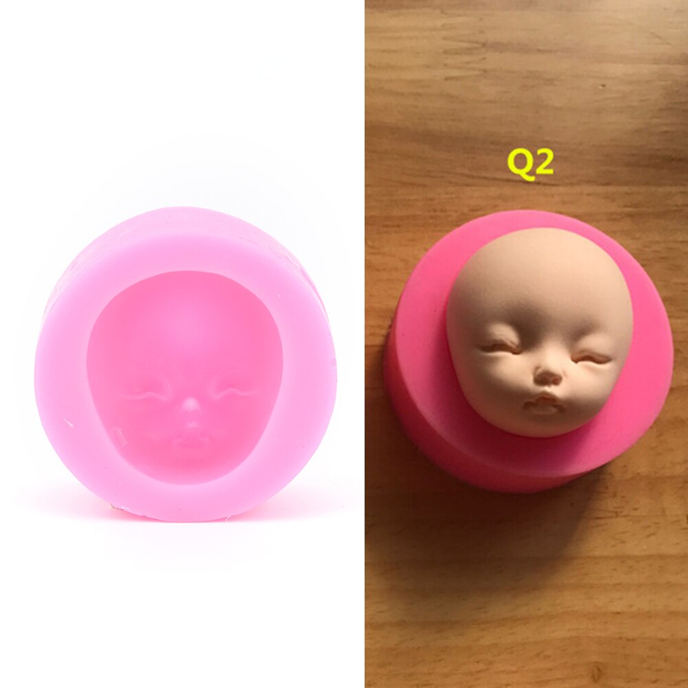 1Pcs Baby Gezicht Meisje Hoofd Chocolade Siliconen Mal Voor Taart Decoreren Gereedschap Polymeer Klei Hars: Q2