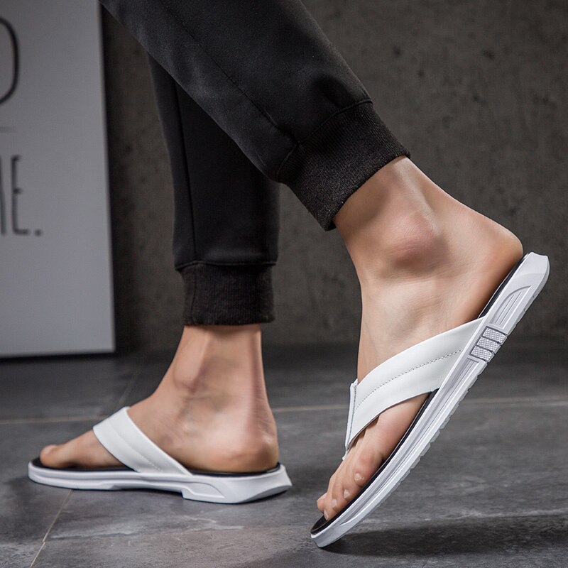 Gummireglage hombres män jobb sandaler flip flop verano estar mjuk herr para cuero casa icke sovrum flip-flops beach flip man