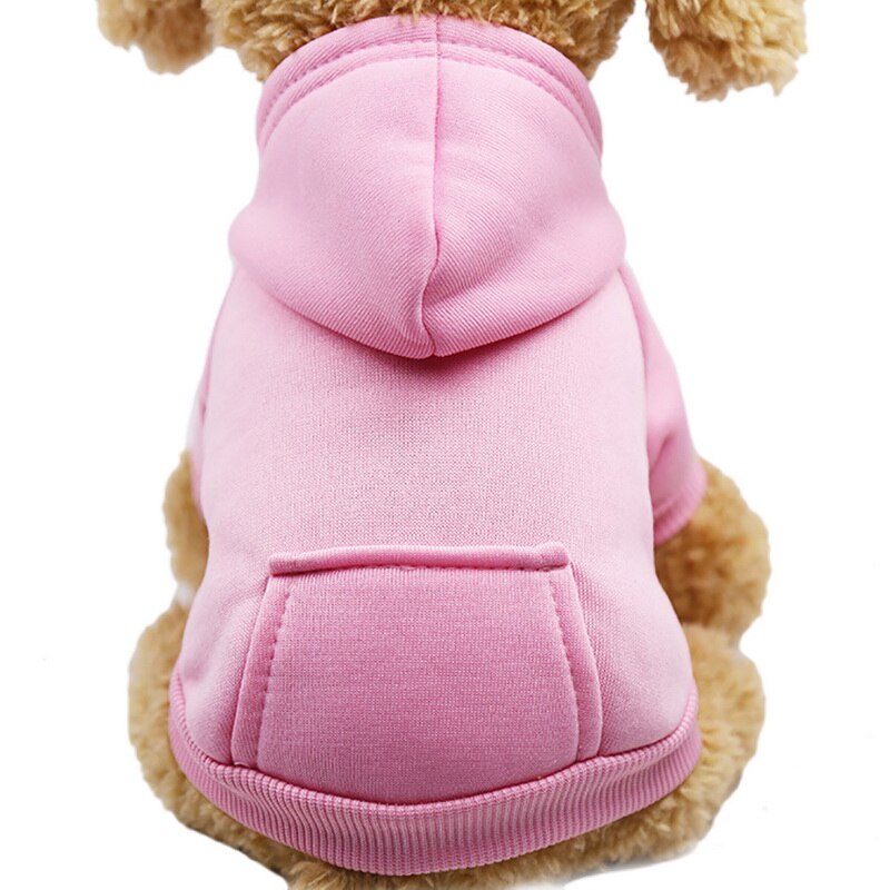 PAPASGIX Antumn Winter Cotton Pet Dog Sweatshirt Sports Warm Pet Wind Hooded Coat Jacket Clothes Pet Costumes For Small Dogs: pink / S
