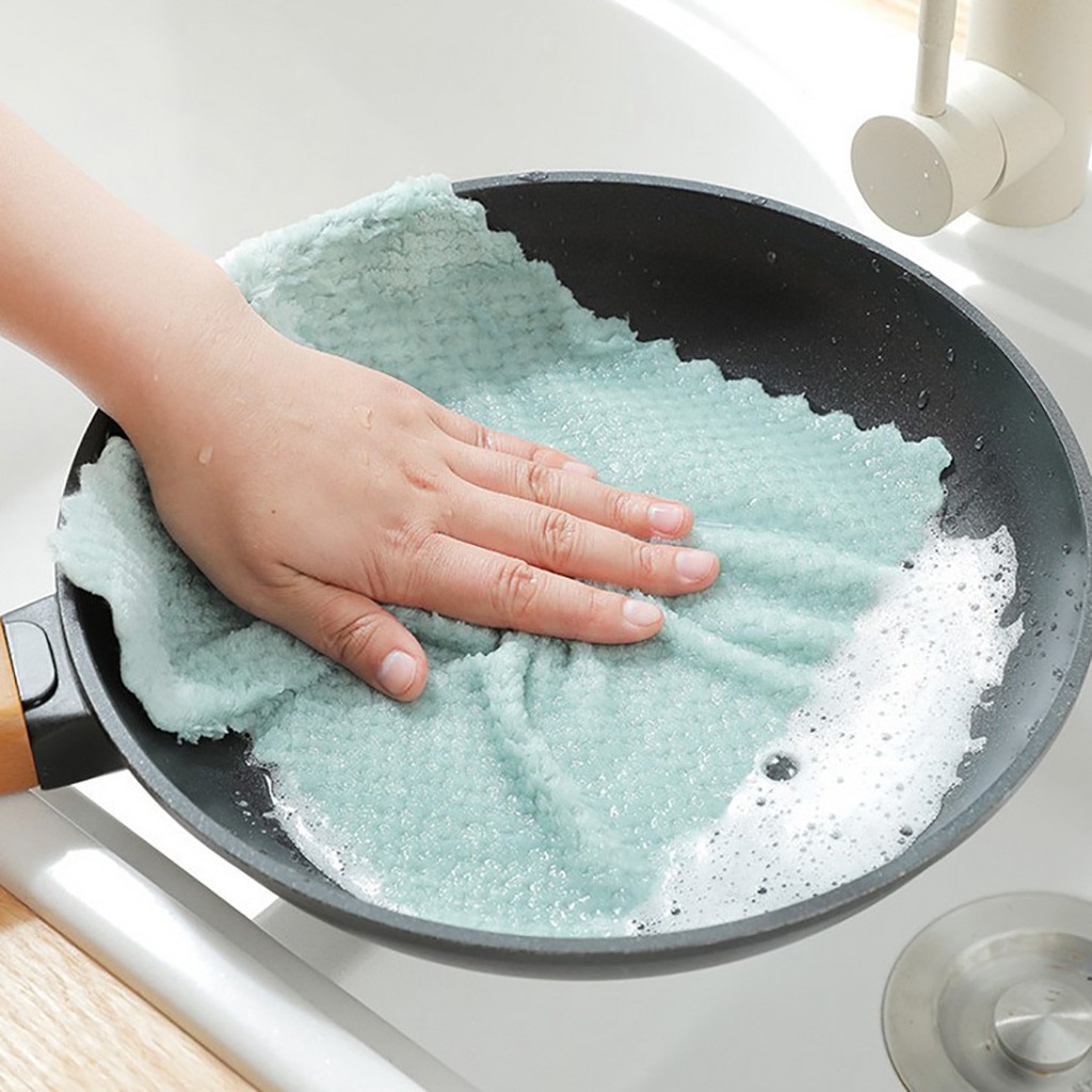 Trapos de limpieza para cocina, paño de limpieza de terciopelo absorbente eficiente, toalla de limpieza para cocina, toallas de mano colgantes, producto en oferta