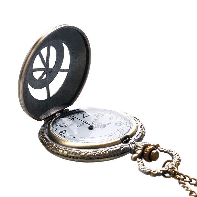 Bronze Vintage Hollow Pocket Watch The Prague Astronomical Clock Style Men Women Neckalce Pendant Souvenir Christmas