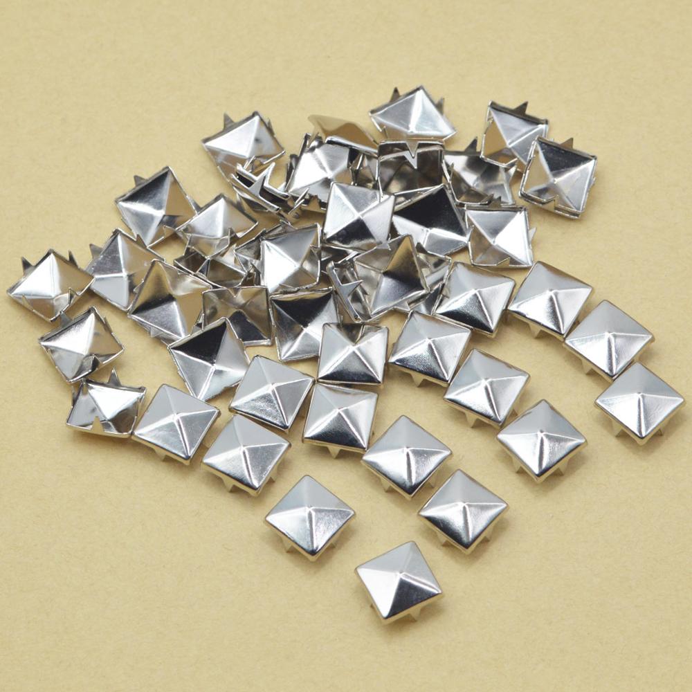 KALASO-remaches de plata para manualidades, accesorios de artesanía de cuero, bolsa de ropa, 100 Uds., 8mm/10mm/12mm