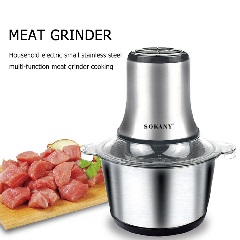Stainless Steel Electric Chopper Meat Grinder Mincer Food Processor Slicer Egg Beater Vegetable Meat Grinder Vegetable Meat