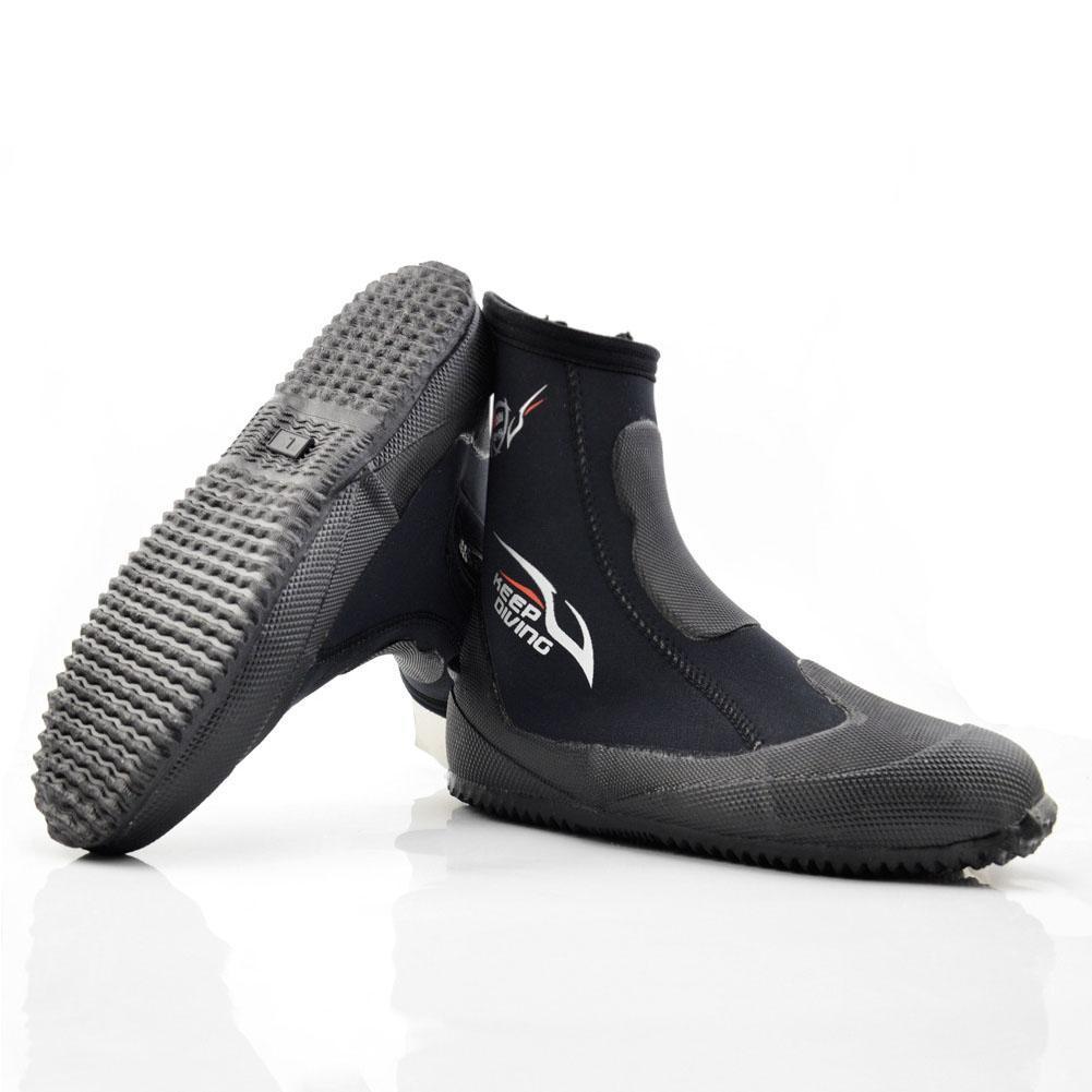 5mm superelástico con cremallera suela dura alto superior buceo agua buceo deportes traje de buceo surf botas botines W8V1