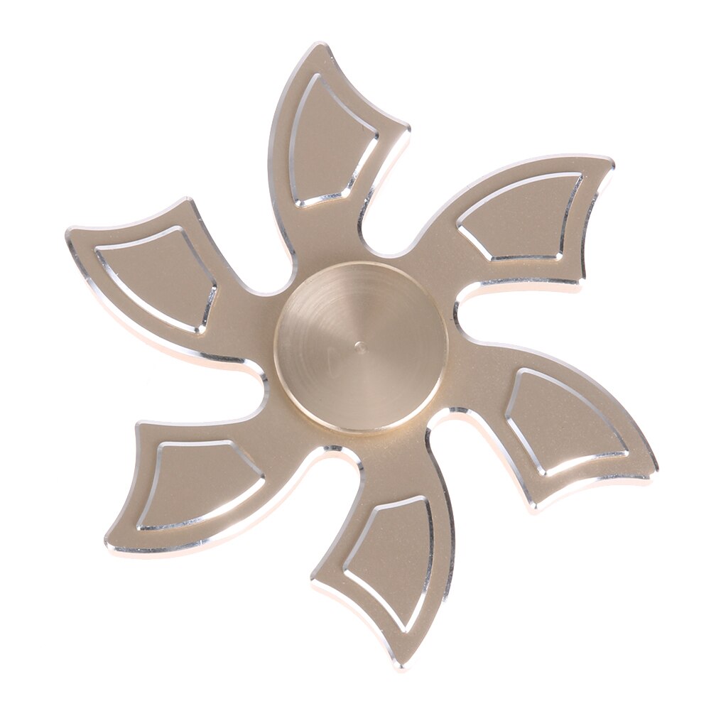 Six-Leaf Cyclone Spinning Top Adult Children's Decompression Toys Anti-rust Alloy Fingertip Spinning Top Children's Toys: Gold