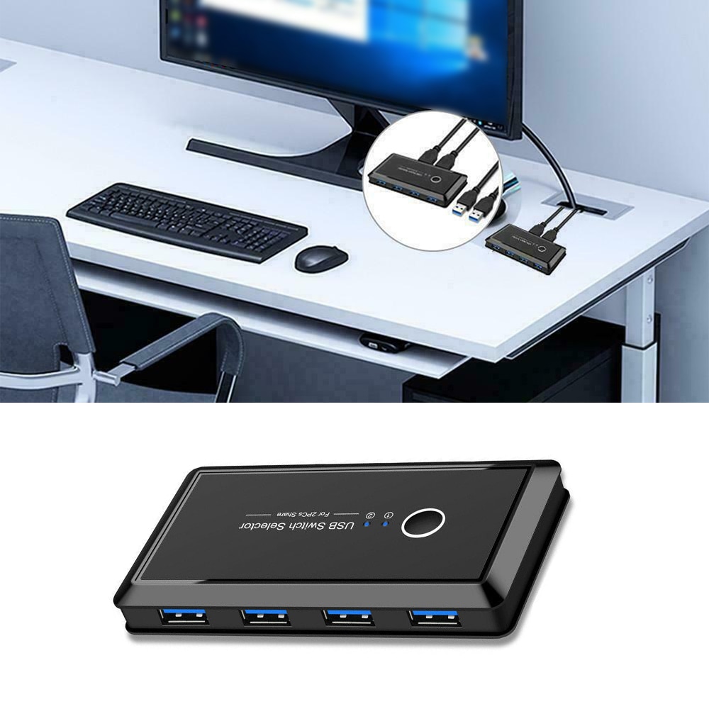 USB 3.0 Switch 2-Computer Sharing - Share Keyboard, Mouse, Printer Between 2 PCs